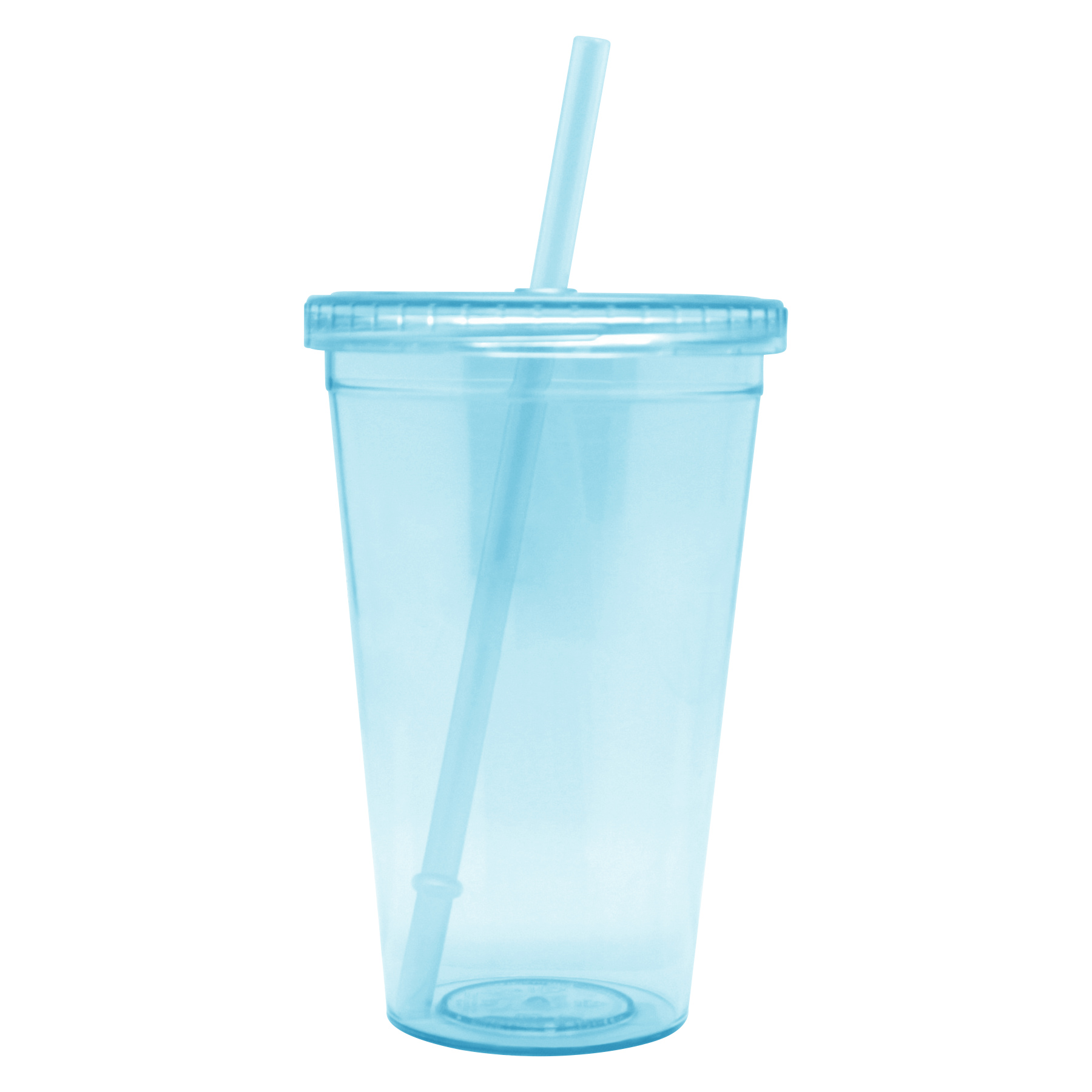 FlyFlyPromos - Double Wall Clear Plastic Cup With Lid And Straw Image 4 - Promotional Product